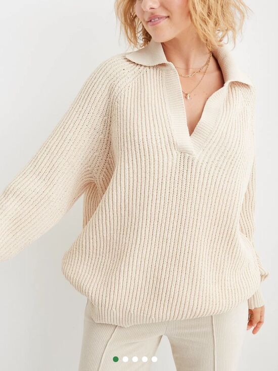 aerie Sweaters - AERIE WOMENS SUGAR RUSH CHENILLE V NECK SWEATER CREAM XS